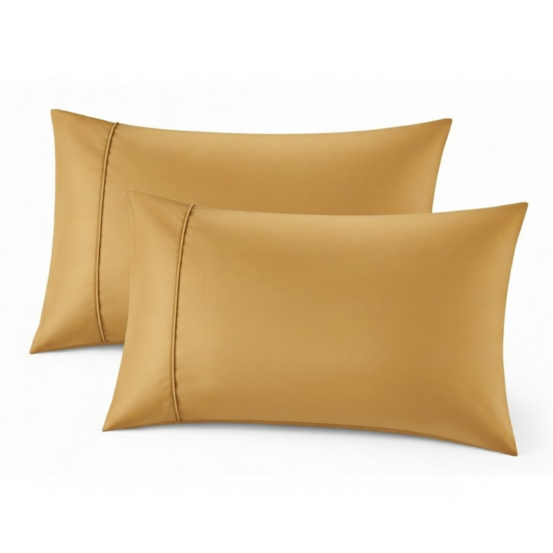Cooling Bamboo Pillowcases, Set of 2 – Ultra Soft & Breathable, Light Taupe, King