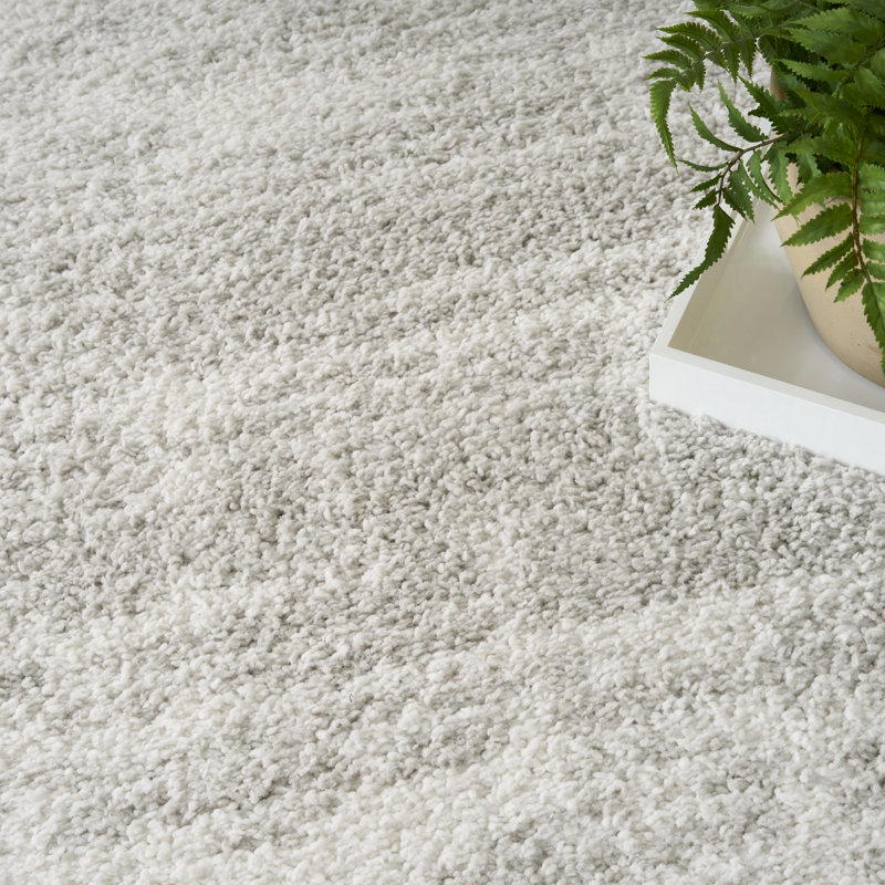 Wrought Studio™ Martharee Ivory Grey Modern Indoor Rug, Rectangle 5'3" x 7'