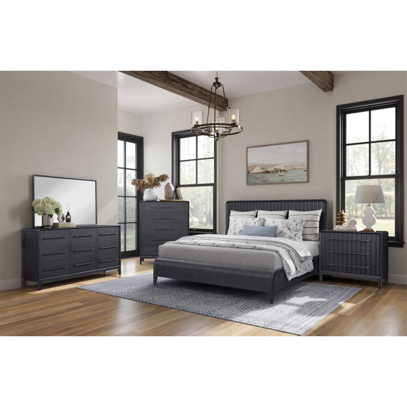 Queen Waterfall Panel Bed