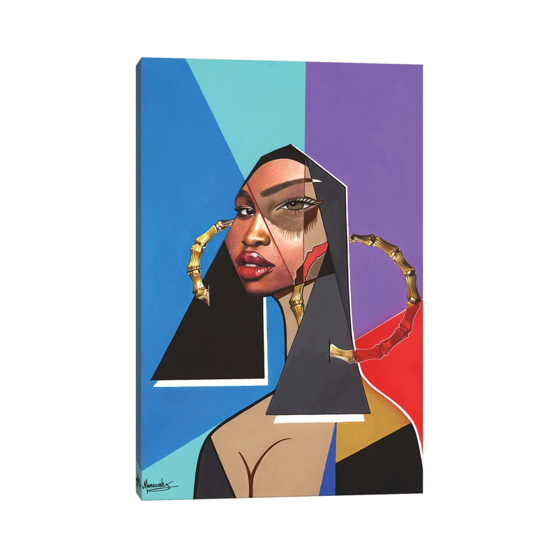 «Black Mona Lisa» par Manasseh Johnson - impression sur toile tendue, H 12 po x l 8 po x P 0,75 po