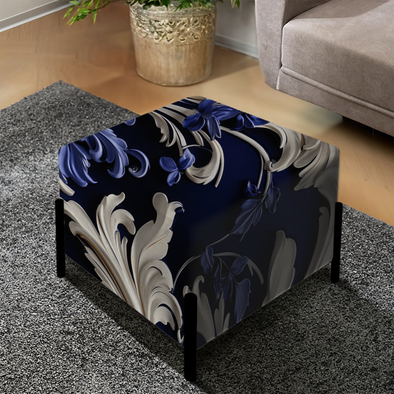 Repose-pieds de style victorien bleu Cobalt