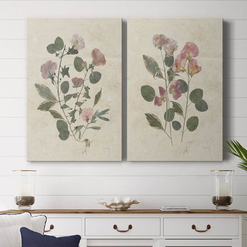 Pressed Arrangement I - Toile tendue avec châssis de qualité supérieure - Prêt à être accroché, H 18 po x l 12 po
