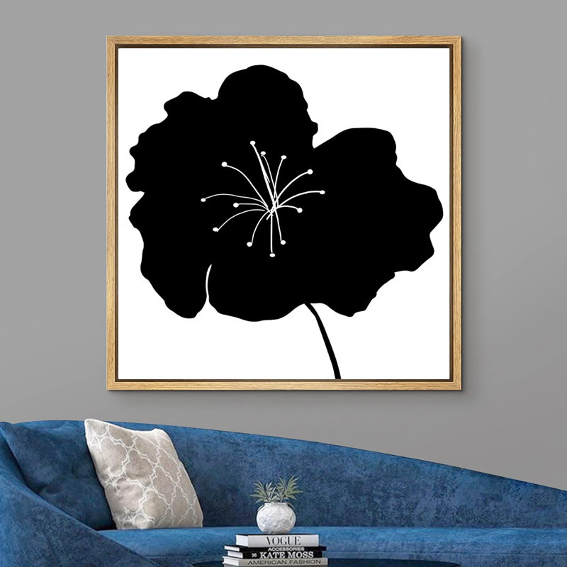 " Minimalist Black Daisy ", 16" H x 16" W