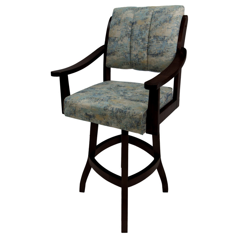 Tabouret de comptoir pivotant Valine, Noir, Tabouret de bar (assise de 30 po de hauteur)