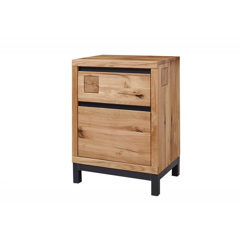 Villanders Solid Wood 56cm W 1 - Drawer Chest of Drawers, Natural