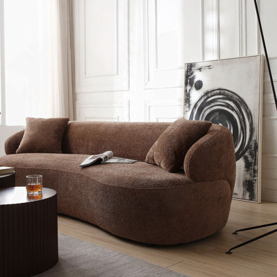 Canapé courbé de style Mid-Century, canapé Cloud à 3 places avec canapé Boucle