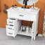 Meuble-lavabo 2 tiroirs avec lavabo en céramique et armoire de rangement 2 tiroirs-1732816163