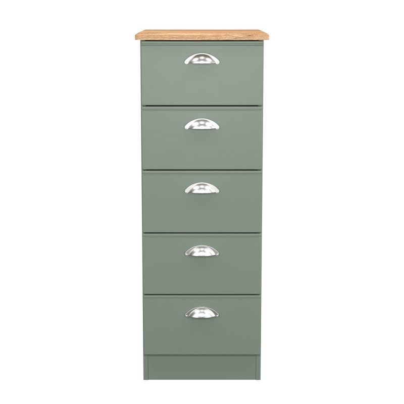 Conners 40cm W Manufactured Wood Bedside Table, Reed Green/Riviera Oak