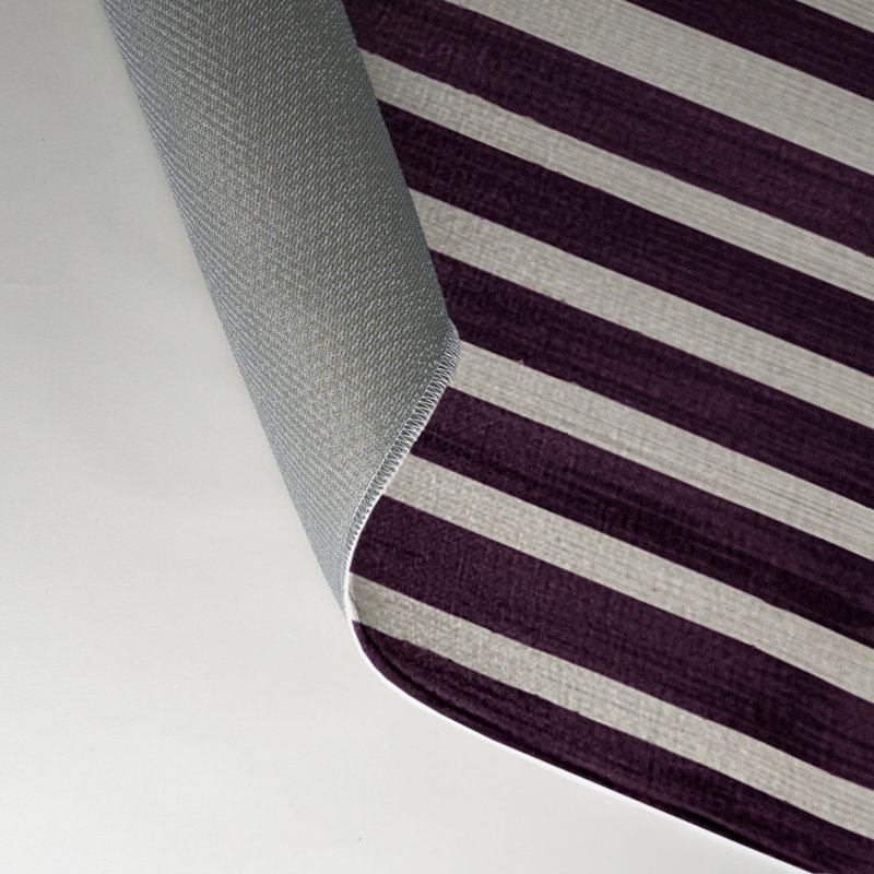 Tapis intérieur / extérieur brun HorizontalStripes, Rectangle 5 pi x 7 pi