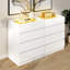 Commode brillante à 4 tiroirs avec lumières DEL 23,6 po Jerrin 