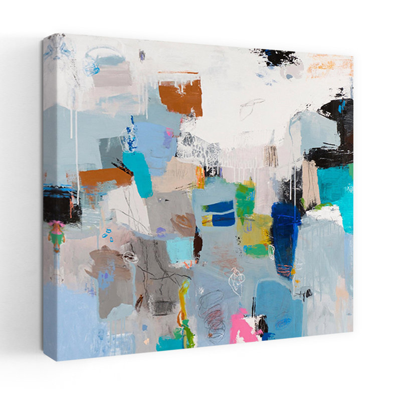 Tampa Bay, art contemporain abstrait, H 18 po x l 18 po