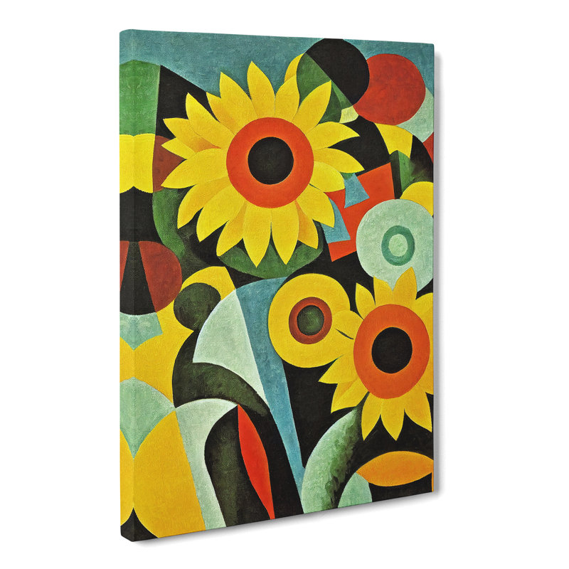 Denyse Sunflowers Abstract - Wrapped Canvas, 76cm H x 50cm W