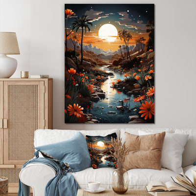 Koreon Desert Oasis Silver II sur impression sur toile