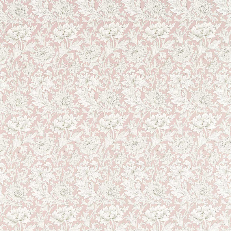Chrysanthemum Toile Fabric, Cochineal Pink