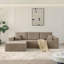 Canapé modulaire 110 po Cloud, canapé désossé, sans assemblage, 3 places avec repose-pieds et 2 coussins, parfait pour les salons et les chambres à coucher - gris