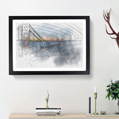 The Golden Gate Bridge in Abstract - Picture Frame Graphic Art Print