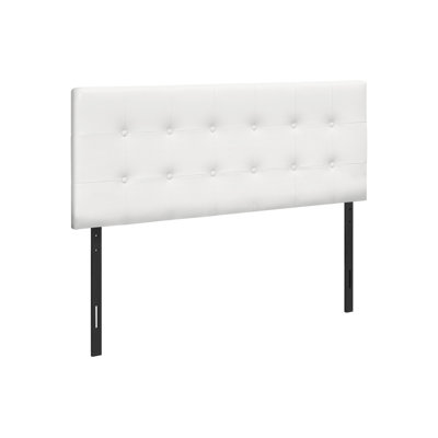 Bed, Headboard Only, Full Size, Bedroom, Upholstered, White Leather Look, Transitional