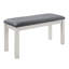 Ensemble de table de salle à manger 6 pièces en bois, table de salle à manger en bois avec 4 chaises rembourrées et banc pour 6 personnes, ensemble de table de salle à manger rectangulaire avec décoration en cristal pour la cuisine, la salle à manger, gris argenté