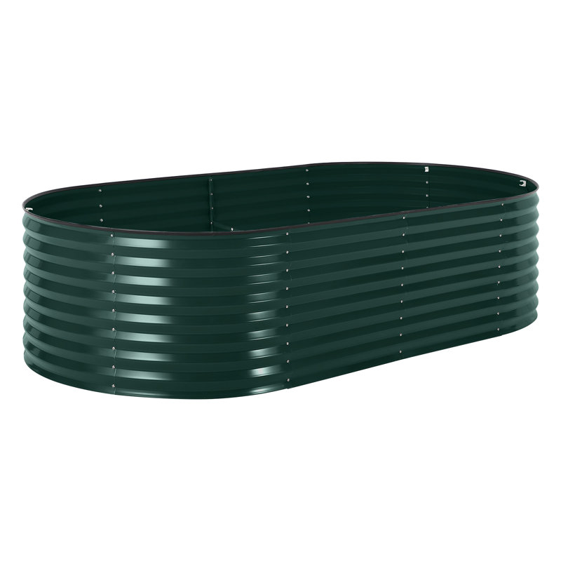 Metal Raised Garden Bed, 60cm H x 240cm W x 120cm D, Green