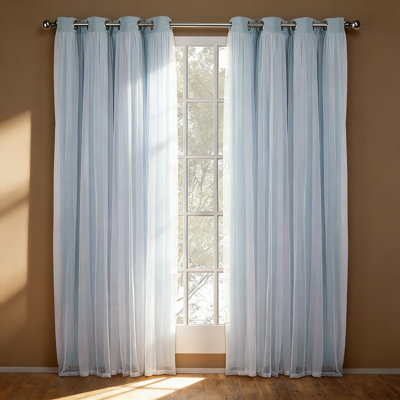 Paquet de 2 rideaux double couche - Panneaux obscurcissant et occultant avec œillets, écoénergétiques pour une utilisation à l'intérieur