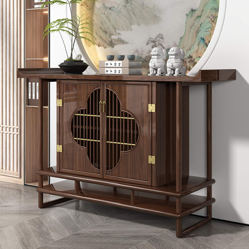 Chinese style solid wood console table., 33.4" H x 59" W x 14.9" D