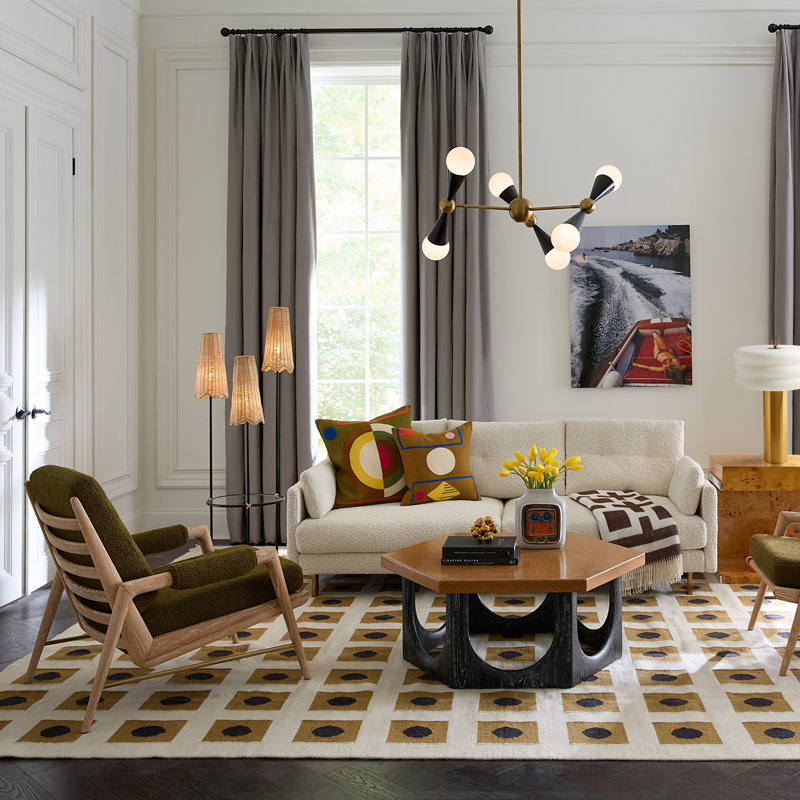 Bond Flatweave Wool Geometric Area Rug in Beige/Black/Brown