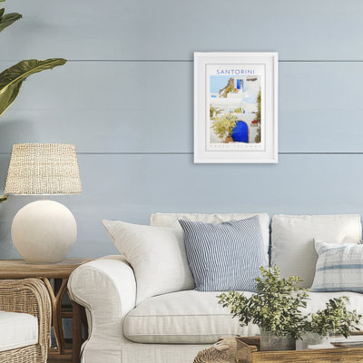 Santorini Greek Islands Framed Print Under Glass, design by Erin Marie