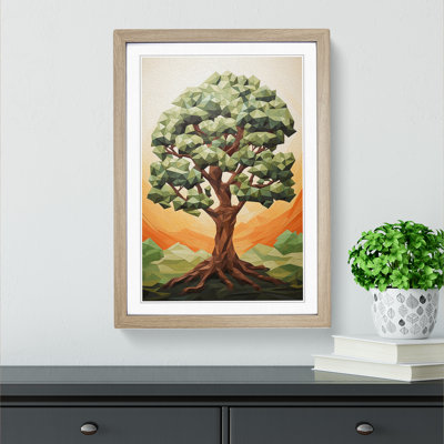 Oak Tree Geometric No.3 - Framed Print