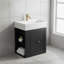 Meuble-lavabo 30 po avec lavabo en céramique, armoire en MDF avec tiroir et poignée dorée - Design moderne compact | Idée cadeau