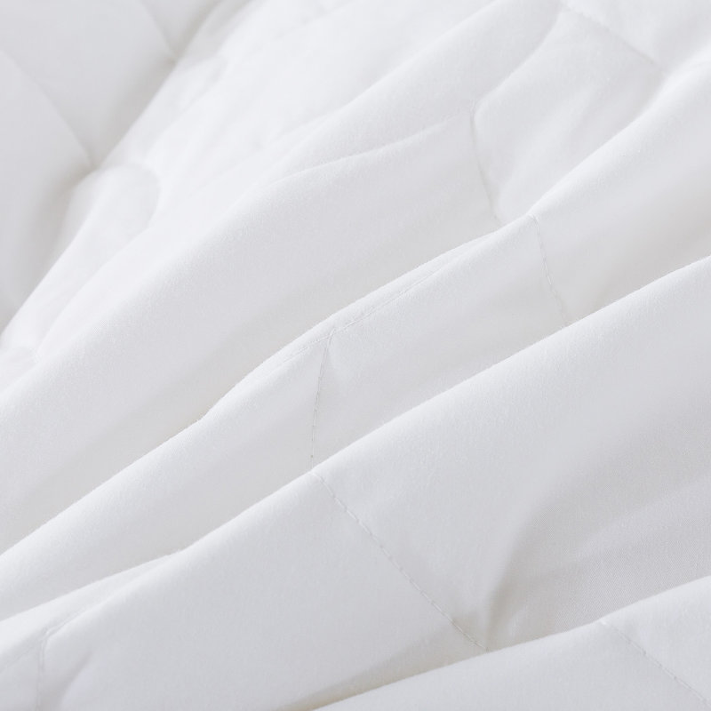 King Size White Quilted Cotton Featherbed Topper