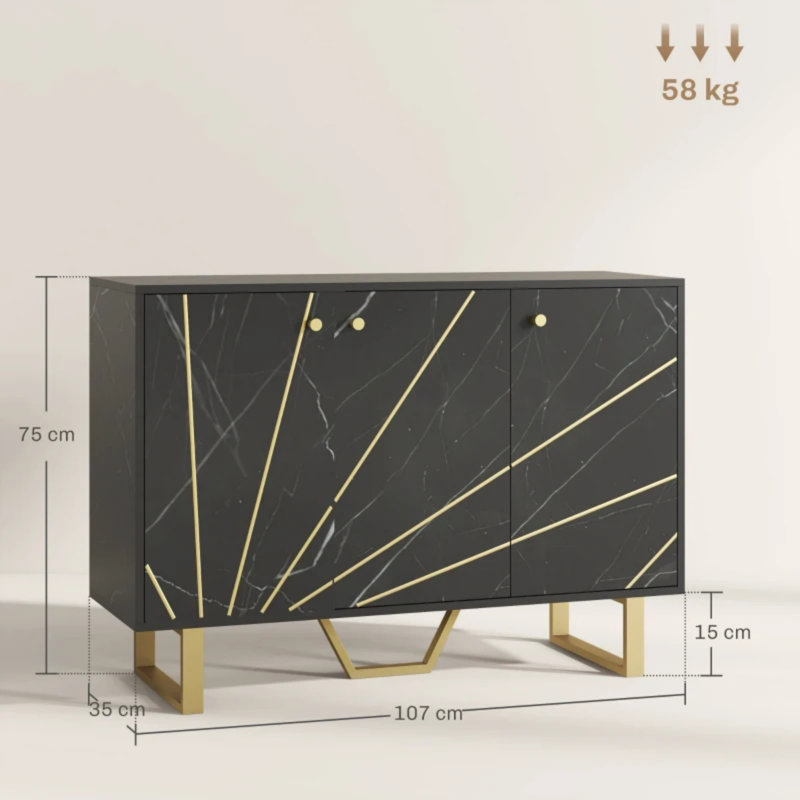 35cm Sideboard, Black