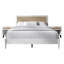 Lit plateforme en bois de taille grand avec 2 tables de chevet en blanc-129422886-129422887