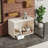37'' White Cat Litter Box Enclosure, Hidden Indoor Litter Box Furniture With Glass Door and Light, Modern Wooden Kitty House Washroom Sideboard End Table For Large Cats