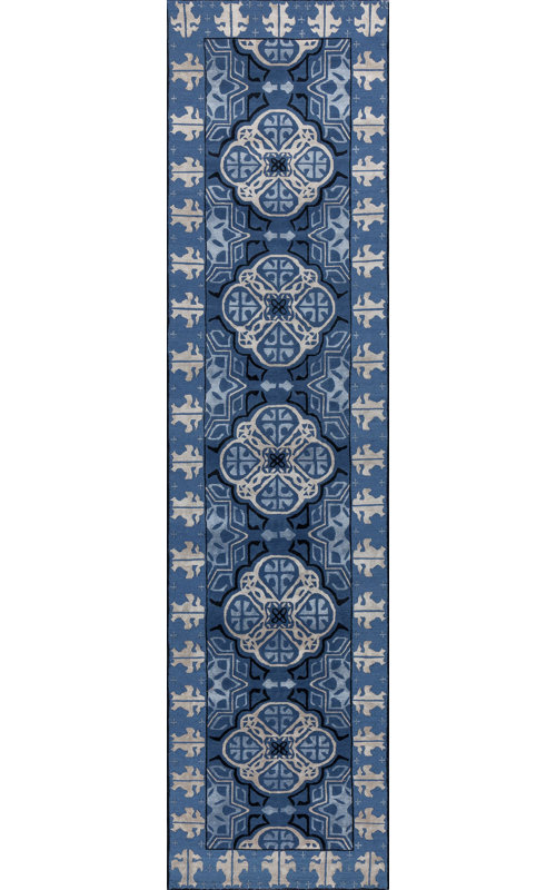 Capistrano Hand Woven Silk and Wool Geometric Area Rug, Runner 3' x 15'