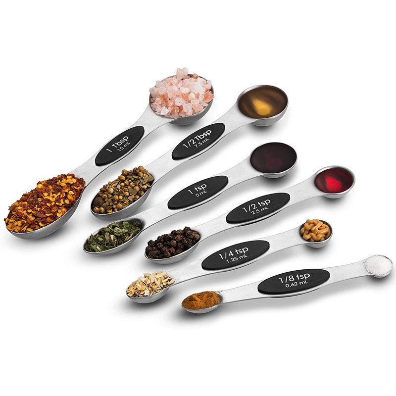 Ensemble de cuillère à mesurer 6 pièces en acier inoxydable nutrichef