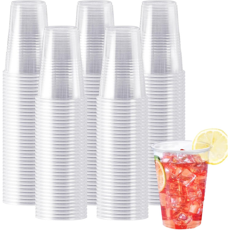 Paquet de 600 tasses en plastique transparentes 9 oz