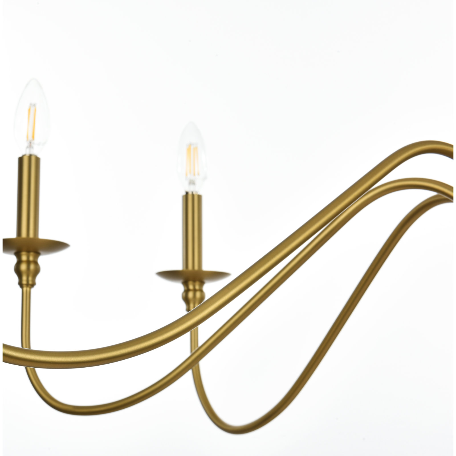 Ableton Iron 6-Light Chandelier, 18" H x 30" W x 30" D, Satin Gold