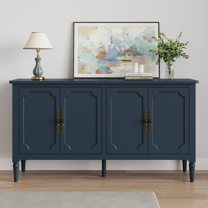 149.6cm Wide Solid Wood Sideboard, Blue