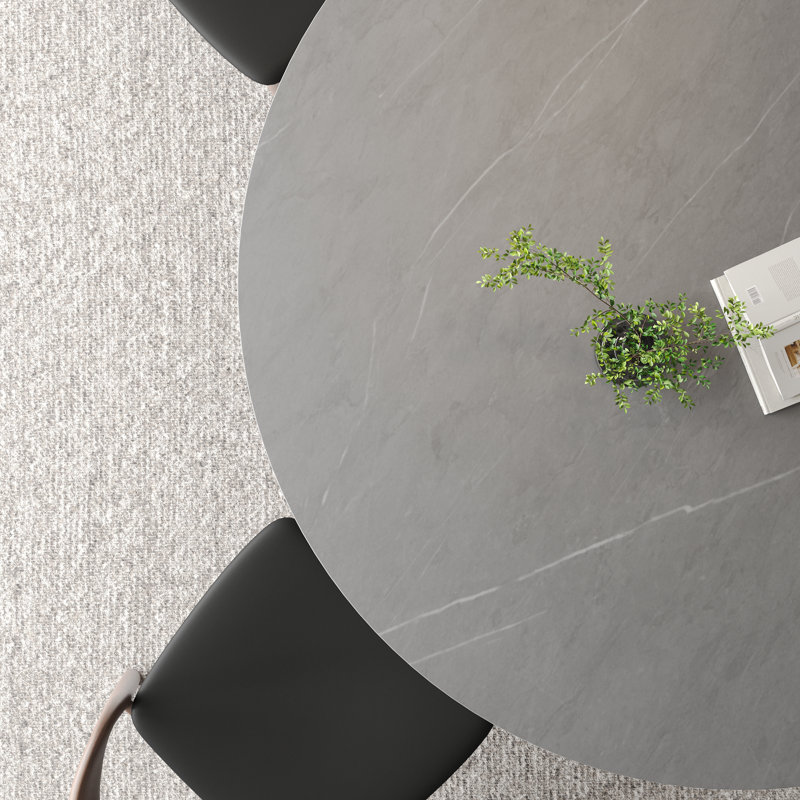 Table de salle à manger en bois fritté gris clair Ikerne, H 29,52 po x L 47,24 po x l 47,24 po