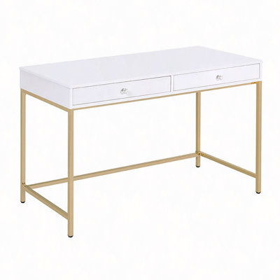 High Gloss And 2-Drawer Writing Desk