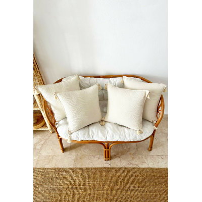 Housse de coussin fait à la main, housse de coussin en coton naturel et authentique Buldan, ensemble de 4 pièces