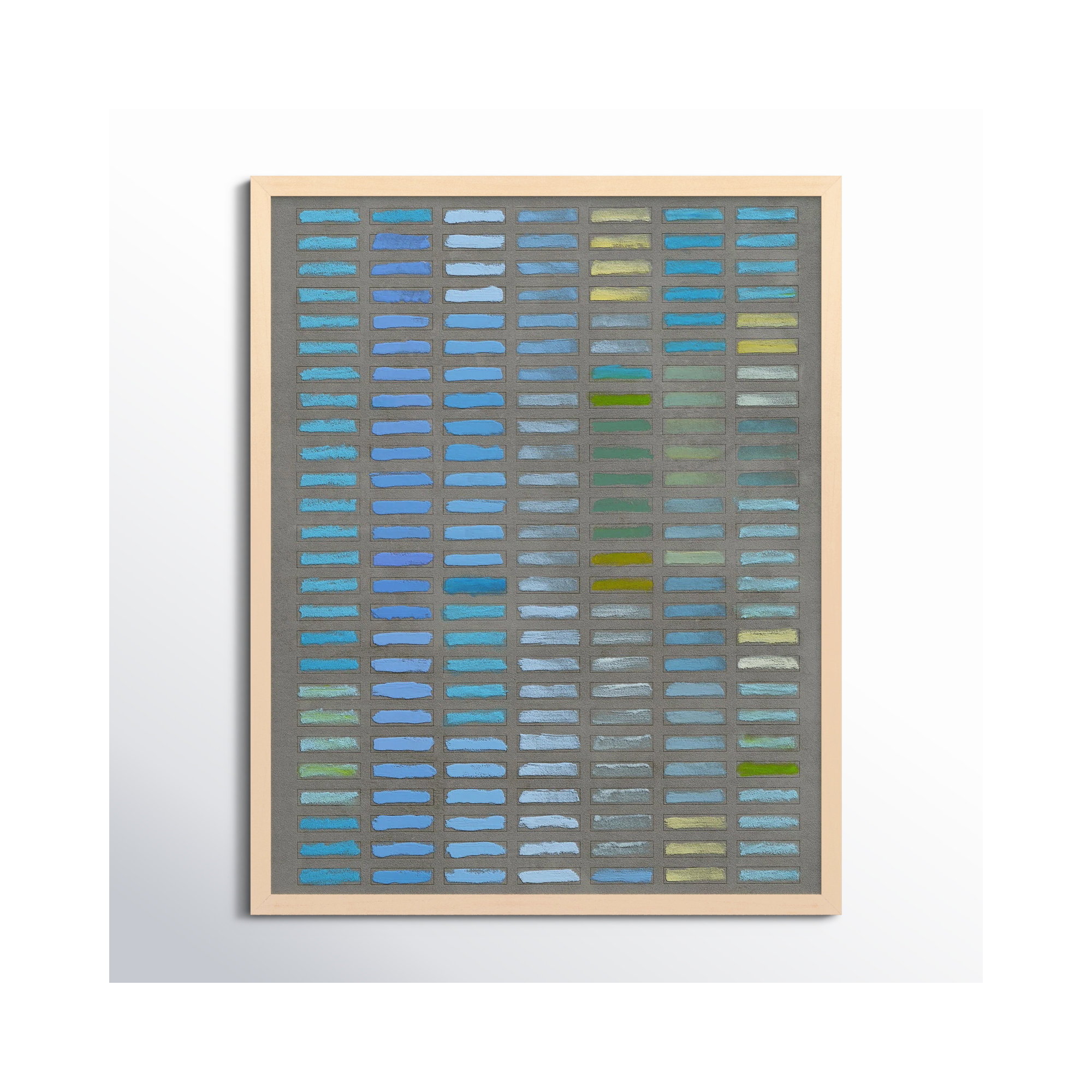 Beyond The Blues by Jacques Pilon, 50" H x 40" W x 1.25" D, Maple Framed
