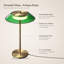 Lampe de banquier vintage en verre vert émeraude, lampe de table DEL intégrée à intensité variable, 100-240 V, corps en laiton antique