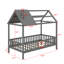 Lit simple en bois avec clôture-228077495