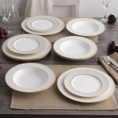 Ensemble de 4 assiettes à salade 8-1 / 2 po Noritake Noble Pearl