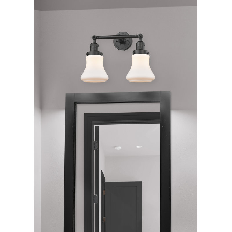 Éclairage de salle de bain à intensité variable 2 lumières Lauria, Noir mat, Blanc mat, Ampoule DEL 6 watts Vinage