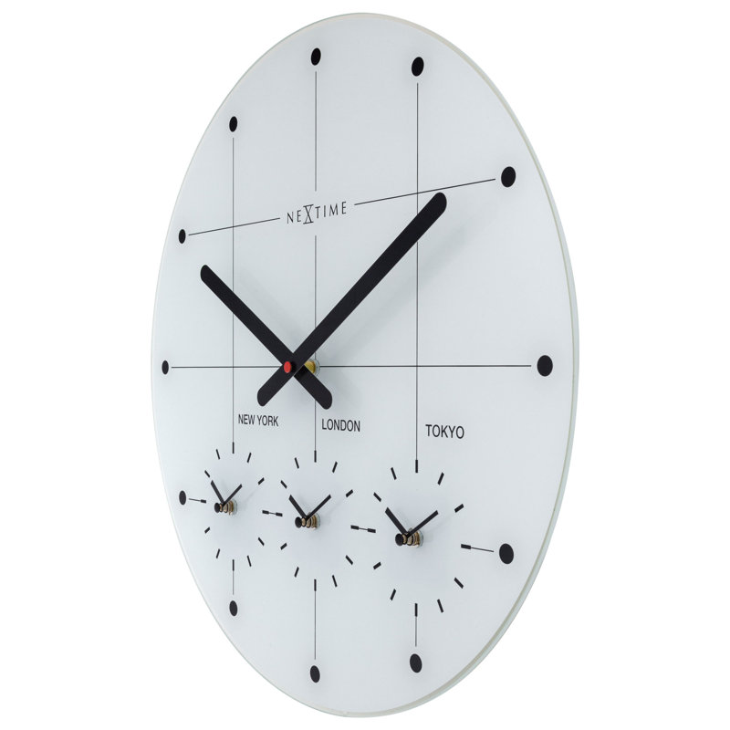 Glass Wall Clock, White
