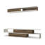 Meuble télé scandinave Chantalle, blanc et noyer, 69,3 x 15,6 x 12,4 pouces | 100% panneau de particules enduit de mélamine, épaisseur: 0,7 pouce | Comprend plusieurs tablettes et une conception murale | Parfait pour les salons modernes