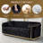  85" Chesterfield Velvet Sofa with Gold Trim Accents-673260956