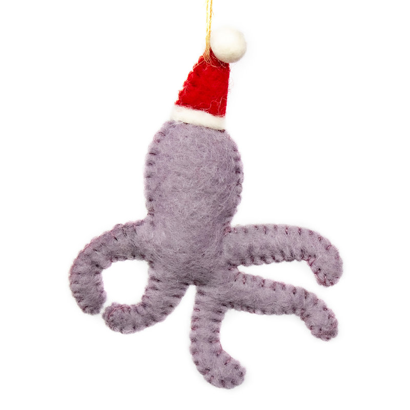 Ensemble de 2 ornements suspendus pieuvre père Noël